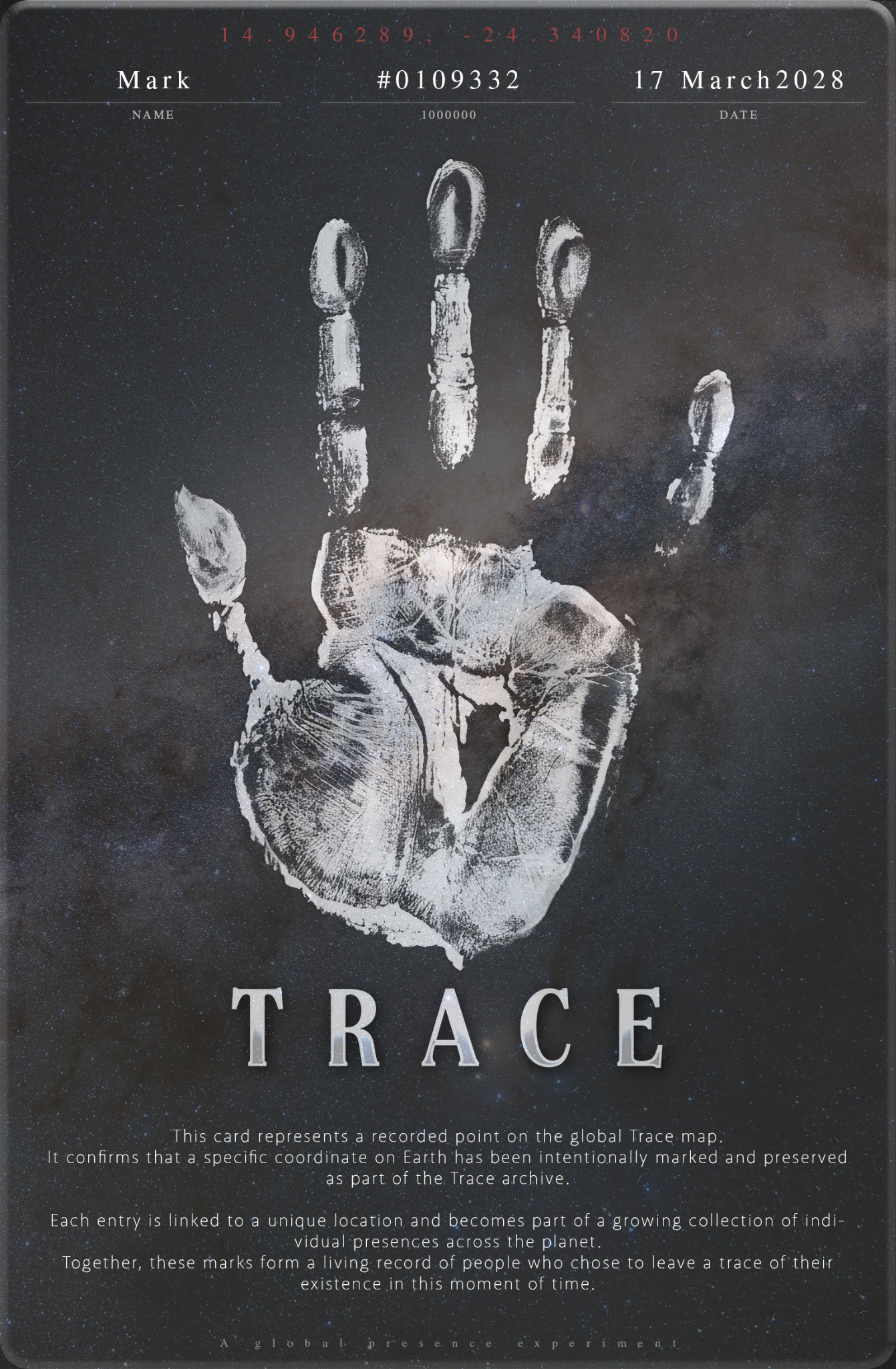 TRACE archival card